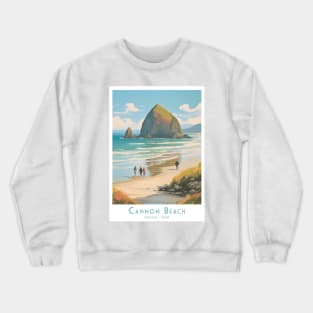 Vintage Retro Cannon Beach Oregon Artwork Crewneck Sweatshirt